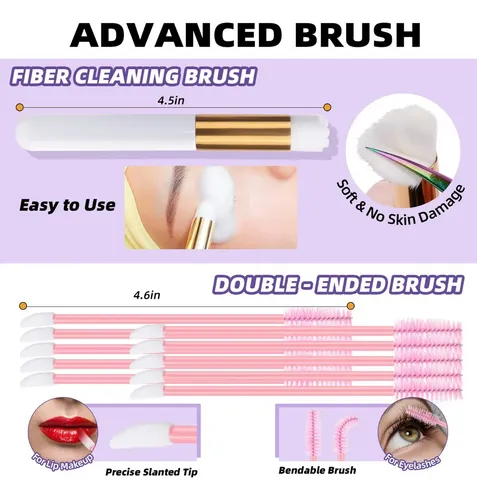 Kit De Limpieza De Maquillaje B&q 7en1 Removedor De Pestañas