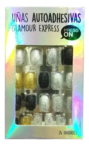 Uñas Press On Autoadhesivas Thelma & Louise 24 Unidades Mix Noche