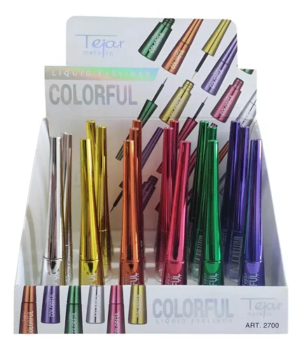 Delineador Líquido Tejar Colorful Punta Pluma Colores 3 Uni Brillante
