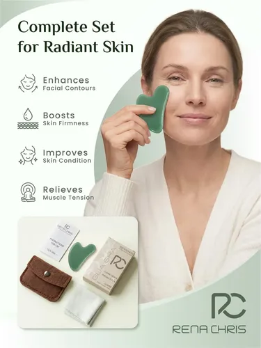 Gua Sha Facial Rena Chris Piedra Cobalt Green