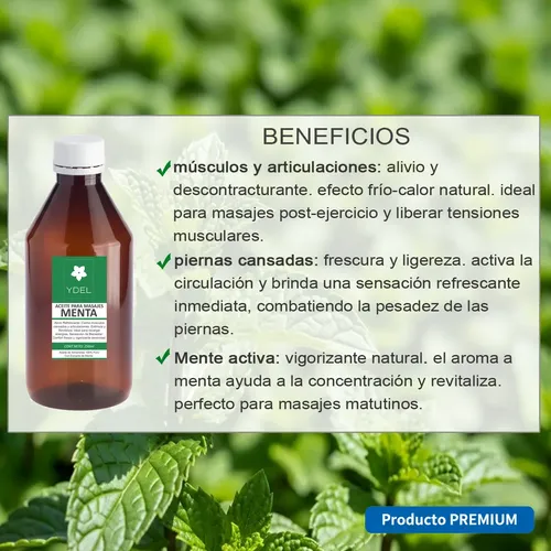 Aceite Para Masajes Menta Oleo Relajante 100 Ml Ydel Fragancia Lavanda