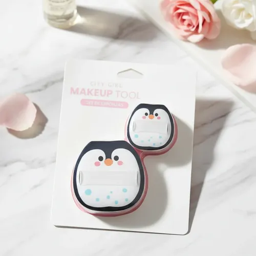 Set De Esponjas Kawaii City Girl Para Maquillaje X2