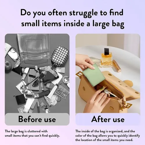 3 Bolsos De Maquillaje Impermeables Para Cartera
