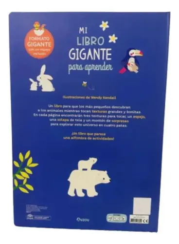 Mi Libro Gigante Para Aprender De Los Animales Bebe Auzou