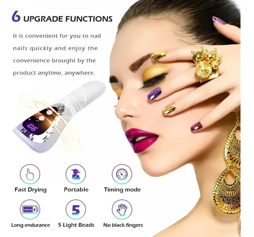 Lámpara Uv Led Mini Portátil Smallshs Para Uñas De Gel