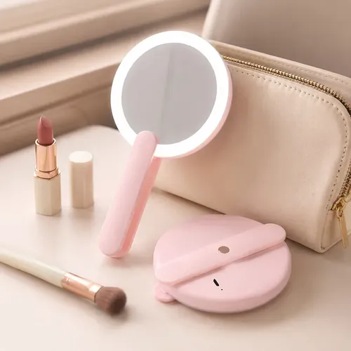 Espejo De Maquillaje Led Portátil, Compacto Y Fácil De Lleva