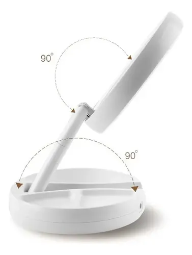 Espejo Con Luz Aro Led Maquillaje Aumento Plegable Usb/pila