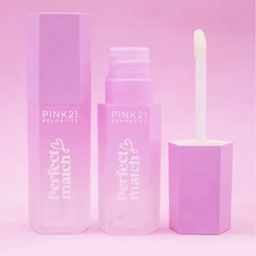 Labial Gloss Transparente Perfect Match Hidratante Pink 21