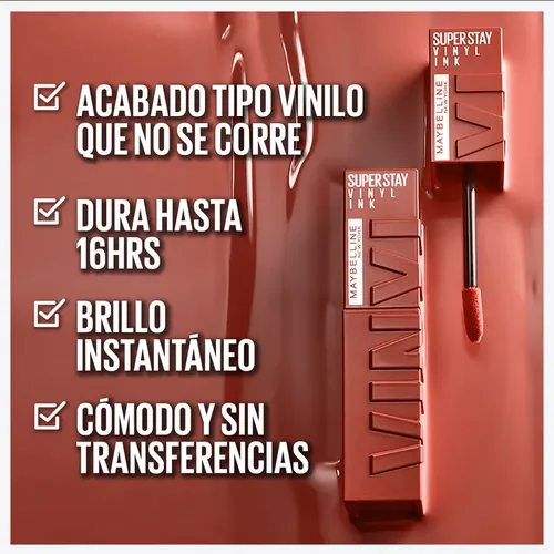 Labial Líquido Maybelline SuperStay Vinyl Ink PUNCHY