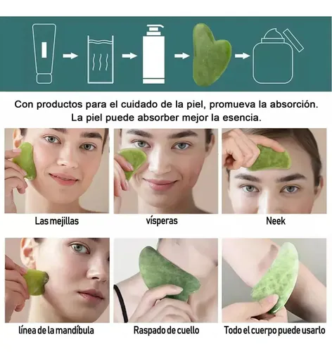 W. Kit De Rejuvenecimiento Facial Con Rodillo De Jade Gua C.