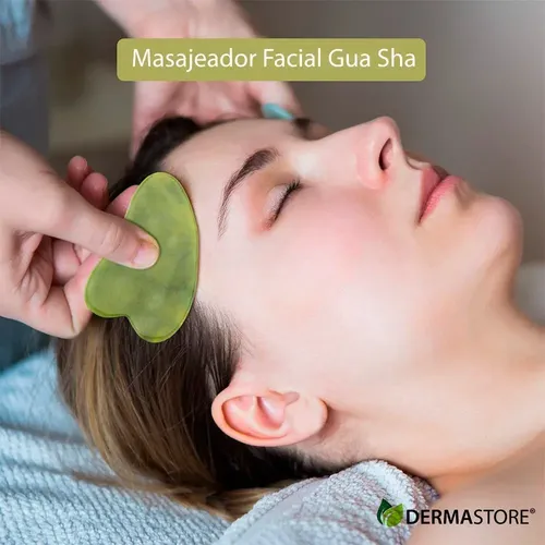Masajeador Rostro Piedra Guasha Jade Reduce Hinchazon Facial