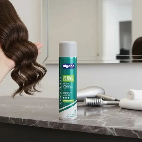 Spray Fijador Algabo Extra Fuerte Brillo Natural 390ml