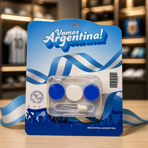 Pintura Cara Argentina Kit X1 Paleta Pincel Mundial Copa