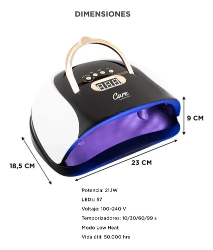 Cabina Gadnic Profesional 21.1w Para Uñas Luz Led Digital