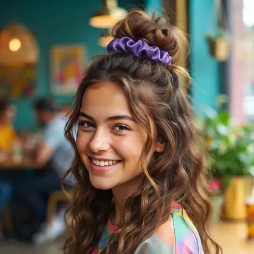 Scrunchies, Colitas De Pelo De Raso Antifrizz. Violeta