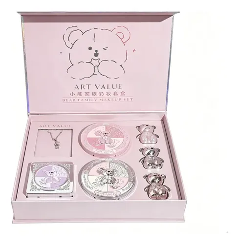 Ry. Set De Maquillaje Rosa Con Cadena, Caja Regalo, /cj