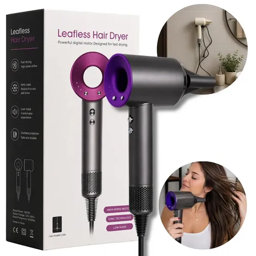 Secador de Pelo Profesional Waffy Iónico de 2500W con Diseño Ergonómico y Aire Frío