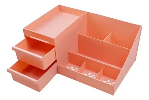 Organizador Maquillaje Cremas Escritorio Cajones . Color Rosa