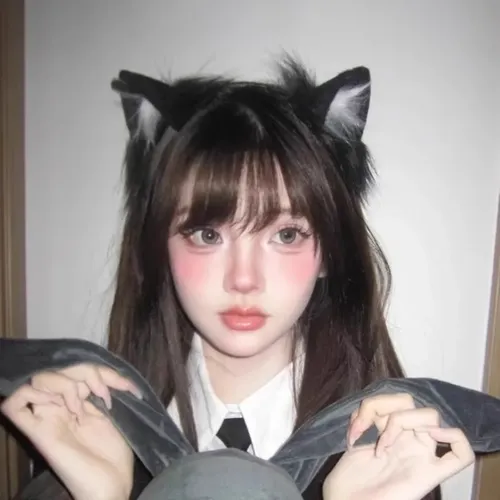 Suaves Sombreros Negros De Felpa Con Orejas De Gato Para Dis Negro