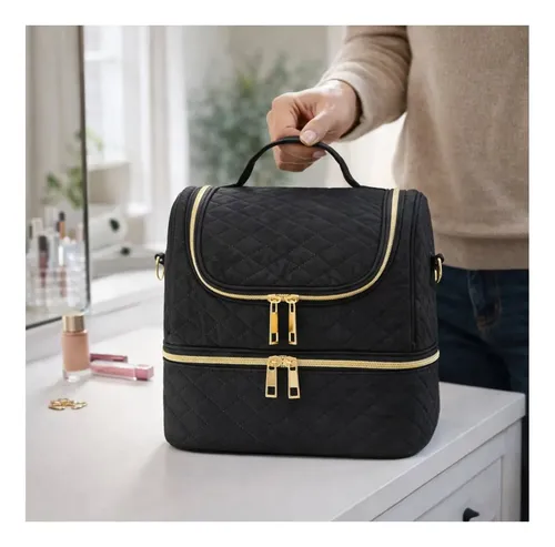 Neceser Bolsa Maquillaje/manicura Con Correa Ajustable