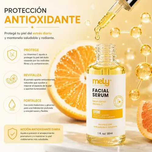 Serum Facial Mely Vitamina C Y Ácido Hialurónico 30ml