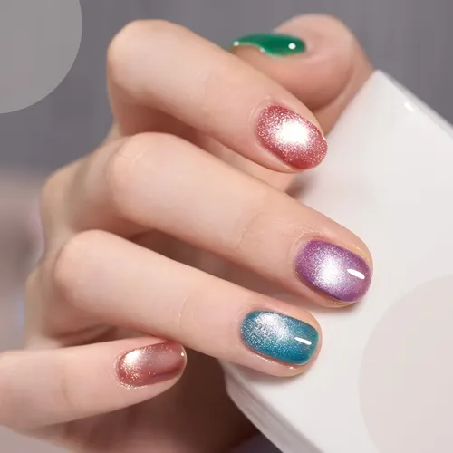 Set Esmalte Gel Ojo De Gato Holográfico Con Imán