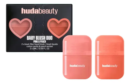 Huda Beauty Rubor Líquido Duo Pink Peach 2 Tonos Baby Blush