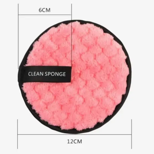 Almohadilla Desmaquillante De Microfibra, 12 Cm, Lveye Espon Fucsia