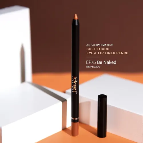 Lápiz Delineador De Ojos Eye Pencil Soft Touch Colors Idraet Color Chocolate (Be Naked) Efecto Metálico