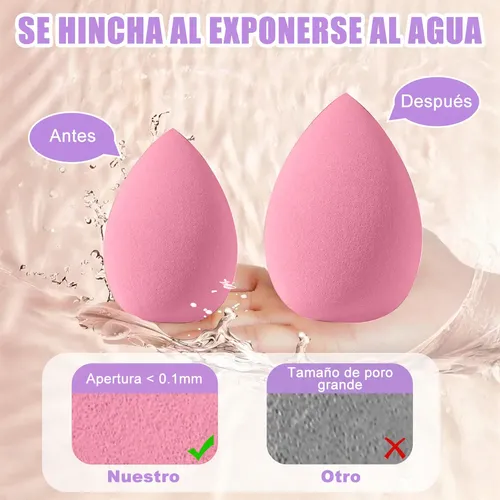Kit 14 Esponjas De Maquillaje Rosa Medianas