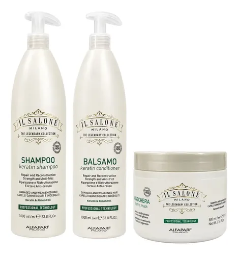 Kit Shampoo, Acond 1000ml Y Mascara 500ml Alfaparf Keratina