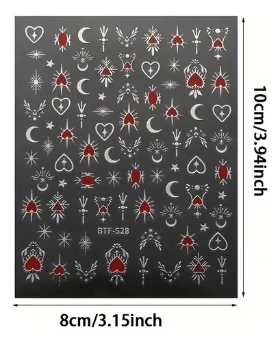 Calcomanías Para Uñas Con Forma De Estrella De Luna Brillant