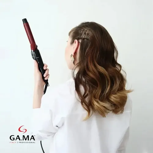 Rizador De Cabello Gama Tourmaline Profesional 33mm Barril Cerámico 220°C Nano Silver Auto Bivolt Cable Giratorio Pinza Sujetadora Ideal Para Ondas Amplias Rulos Definidos Uso Profesional Y Hogar