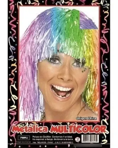 Peluca Metalizada Multicolor