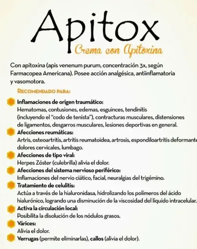 Apitox Crema X 250 G Calma El Dolor De Verdad Reuma Artrosis