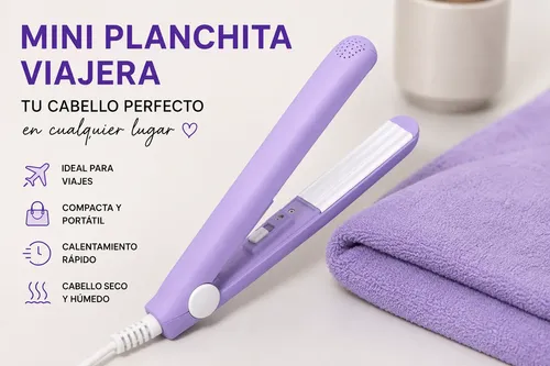 Mini Planchita Portatil Viajera Cerámica Flequillera 220v