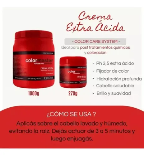 Pack X2 Unidades Fidelite Crema Extra Acida pH 3,5 X270g + X1000g ColorMaster