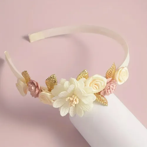 Diadema, Accesorios Para El Cabello, Bonita Diadema A Presió Ivory White