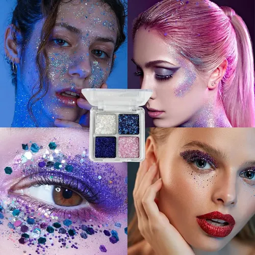 Paleta De Sombras Resist. Al Agua Glitter K’apeine 4 Colores