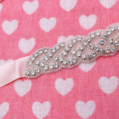 Accesorios De Moda Cinturón De Novia Con Cristales Rosa Eleg