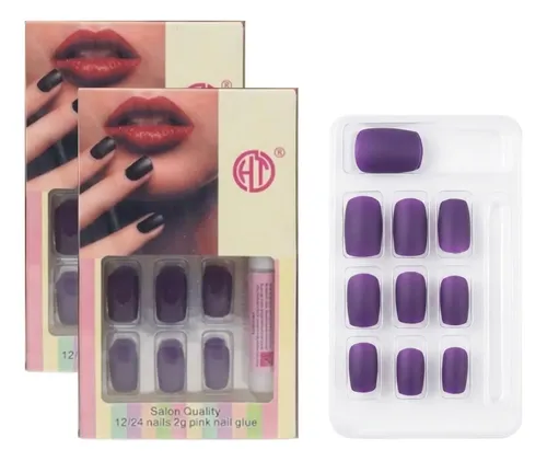 Uñas Postizas Pack X12 Cajas 24u Cada Una Sin Pegamento