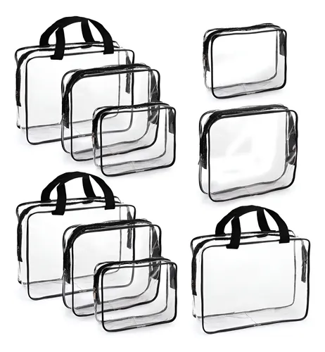 Set De 9 Bolsas De Maquillaje Hedume, Transparentes, Imperme