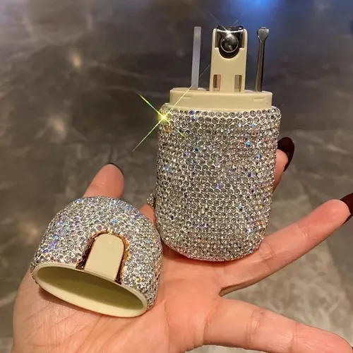 Kit De Cortaúñas Portátil Con Diseño De Diamantes De Imitaci