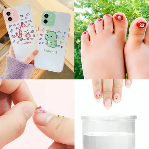 /10 Pegatinas De Uñas Unicornio Calcomanías Adhesivas Niños+