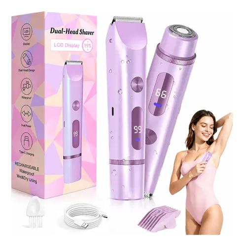 Y Depiladora Eléctrica For Mujer Bikini Doble Cabeza 2 En 1