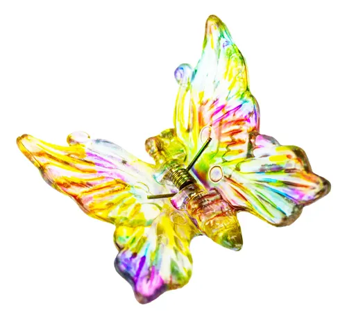 Hebillas De Pelo Diseño Mariposa Broche Multicolor Pack X 12