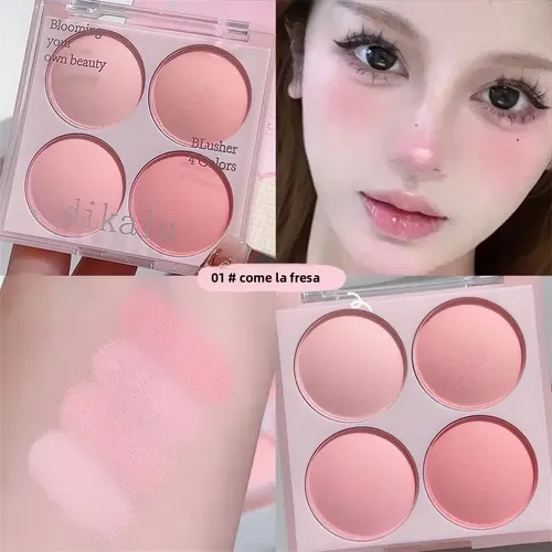 Paleta 4 En 1 Para Contorno, Rubor, Iluminador Mate Y Satina