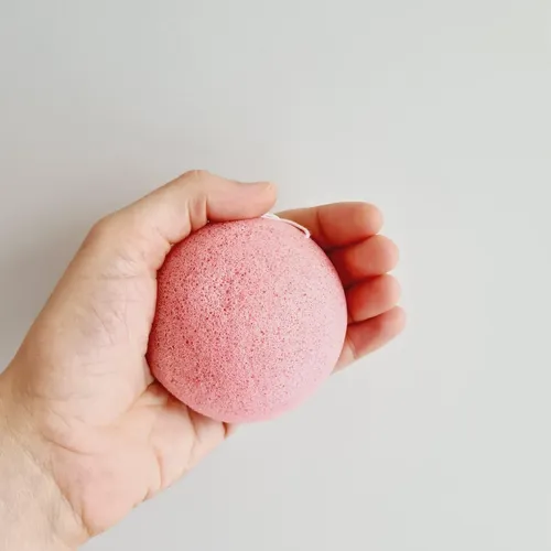 Konjac Esponja Vegetal Facial Rosa Pieles Sensibles Pollie