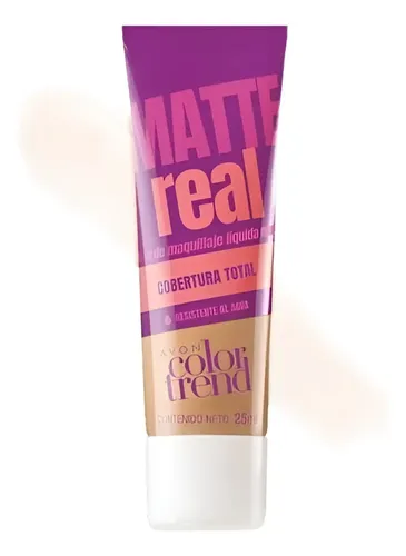 Base De Maquillaje Liquida Mate Avon Color Trend Matte Real Tono Beige Claro 210n