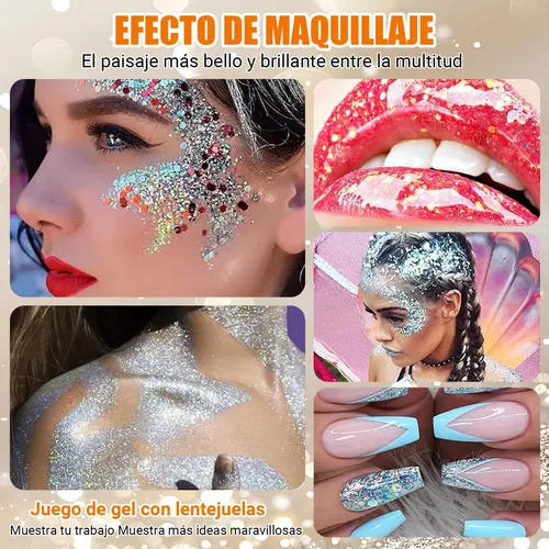 Face Glitters, Set De 3 Geles Con Hojuelas De Sirena